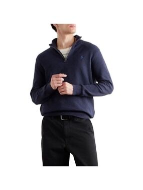 Polo Ralph Lauren Sweater Men’s Large Estate Rib Quarter Zip Flesh Pony